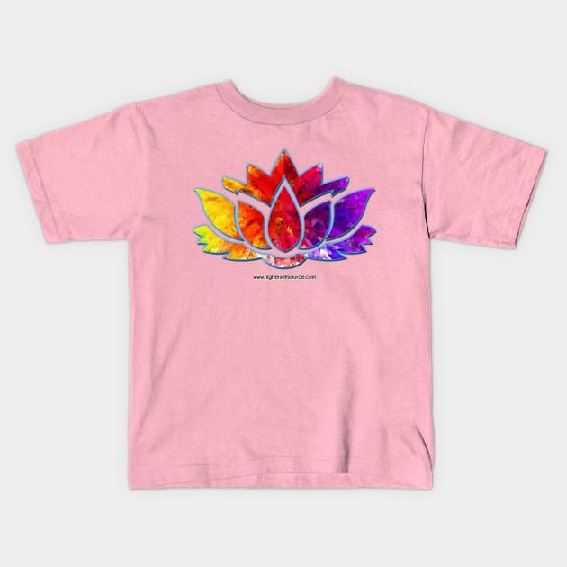 Glowing Lotus Flower Kids T-Shirt by HigherSelfSource